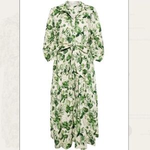 Cara Cara Raya Dress in Olive Hanging Orchids